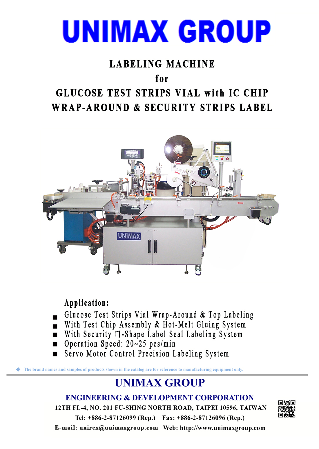 Glucose Test Strips Vial Labeling Machine for Wrap-Around & Security Strip Label with IC Chip